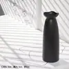 Vaso Minimalista Nórdico Criativo de Cerâmica Preta para Flores Secas Decoração de Arranjo de Flores para Mesa de Casa Sala de Estar Recipiente Hidropônico para Flores
