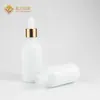 Botellas de Vidrio de Porcelana Blanca de 30 ml para Aceites Esenciales, Botellas Dispensadoras de Líquidos de Esencia, Botellas Gotero para Muestras Cosméticas