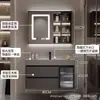 Nuevo Modelo Gabinete de Baño con Lavabo Extra Grande Integrado, Tocador de Baño, Lavabo, Juego de Gabinete con Lavabo de Placa de Roca para Baño