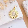 Colgante de collar con girasol y trébol, microincrustaciones de circonita, para mujer, accesorios de diseño de lujo discreto de nicho, venta al por mayor