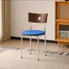 Silla de Comedor Usada para Uso Doméstico, Silla con Respaldo de Madera Maciza, Silla Retro Famosa en Internet, Silla para Mesa de Comedor de Apartamento Pequeño, Silla de Diseño de Acero Inoxidable