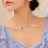 Collar de mariposa con lentejuelas y estrellas, joyería transfronteriza europea y americana, cadena romántica de amor con viento fresco, collar para mujer