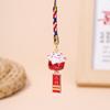 Guofeng texto bendición gato de la suerte de cerámica cadena para teléfono móvil Guofeng colgante para llaves lindo pareja pequeño regalo joyería