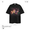 250g Algodón Puro Pesado Marca Americana de Moda Divertida Camiseta de Manga Corta con Estampado de Dibujos Animados para Hombres y Mujeres Nueva Holgada Venta al por Mayor Transfronteriza