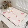 Alfombrilla Absorbente Sencilla para Encimera de Cocina, Alfombrilla Drenante y Secante de Tierra de Diatomeas para Fregadero, Barra de Bar, Vajilla y Alfombrilla Aislante Térmico