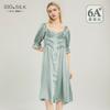 Bata de Noche de Seda Estilo Francés para Mujer de Primavera y Verano, Vestido Holgado y Cómodo de Seda 100% de Alta Gama, Bata para Estar en Casa