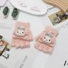 Guantes de escritura de invierno para niños, de medio dedo, con dedos recortados, cálidos para hacer tareas escolares, para niños y niñas, de invierno