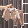 Roupas infantis comércio exterior roupas de outono para meninos conjunto 2023 estilo ocidental roupas casuais infantis estilo ocidental uniforme de beisebol conjunto de três peças moda