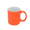 Caneca promocional publicitária de cor fluorescente personalizada para spray de baixa temperatura, caneca de cerâmica, caneca pintada à mão com tinta látex, copo d'água