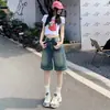 Shorts de Mezclilla Retro Estilo Americano Picante para Mujer Verano 2025 Nuevos Pantalones de Pierna Ancha Sueltos Adelgazantes de Cintura Alta