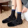 Meias Japonesas de Cano Médio com Costura Dupla e Bolinhas para Mulheres, Outono/Inverno, Estilo Coreano Doce, Versátil, Estilo College, Meias Longas de Algodão, Meias Largas