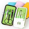 Nail Clippers terno candy color 7 peças conjunto casa beleza manicure ferramentas terno impressão LOGO presente cortadores de unhas
