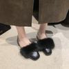 Zapatos de Invierno para Mujer para Exteriores con Piel 2024 Nuevo Estilo Coreano Versátiles Mocasines de Felpa, Zapatos Cálidos de Algodón para Mujeres Embarazadas con Tacones Bajos