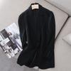 Stock Listo Fabricante Venta al por Mayor Nuevo Lugar de Trabajo Negro Triacetato Traje Superior Delgado Chaqueta de Traje Pequeña para Mujeres