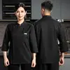 Nuevos uniformes de chef de manga larga de alta gama para otoño e invierno para hombres, adecuados para restaurantes, hoteles, comedores, salones de banquetes, barbacoas y repostería, con la opción de imprimir logotipos