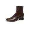 Botines Chelsea Súper Suaves Súper Ligeros de Piel de Oveja para el Trabajo Otoño/Invierno 2026 Tacón Medio Grueso Punta Redonda Versátiles Piel Genuina Suela Suave Botines para Mujer