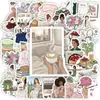 Compra direta transfronteiriça de 56 folhas de adesivos criativos do dia a dia de meninas para decoração, adesivos de PP à prova d'água para planners e diários