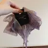 Pin de clip para coleta alta con lazo floral dulce y delicado, un accesorio mágico para el cabello para sujetar la parte posterior de la cabeza, con accesorio para el cabello de cinta de malla