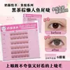 Seis Filas de Pestañas Postizas sin Pegamento y sin Retirar en Color Marrón Té Negro, Pestañas Cola de Sirena Perezosa, Grupos Individuales Suaves Naturales con Tallos Transparentes, Superventas Transfronterizo