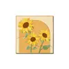 Pintura Decorativa Girassol Estilo Creme para Sala de Estar Pintura para Pendurar na Parede de Fundo de Sofá de Alto Padrão Pintura de Parede Minimalista Moderna para Restaurante