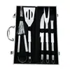 Suministrado Directamente por el Fabricante, Set de Herramientas para Barbacoa, Fácil de Transportar para Uso en Casa y al Aire Libre, Versión con Estuche de Aluminio y Mango de Tubo Pequeño