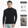 Suéteres Masculinos para Outono e Inverno, Roupas Masculinas de Alta Qualidade para Meninos, Peças Básicas Casuais com Gola Alta Parcial, Camisas de Tricô Masculinas Quentes