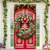 Cortina de puerta de Navidad, tela de fondo de puerta de poliéster, decoración de puerta para fiestas festivas, venta al por mayor transfronteriza, admite diseños personalizados basados en imágenes proporcionadas