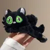 2025 Nuevo Clip para el Pelo de Felpa de Gato Heterocromático Lindo para Otoño e Invierno Clip Trasero para el Cabello de Mujer Clip de Tiburón Clip para el Cabello