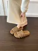 Pantuflas Peludas de Terciopelo Grueso Estilo Coreano para Mujer, Para Usar en Exteriores, Nuevo Estilo 2026, Otoño/Invierno, Sin Cordones, Pantuflas de Algodón Birkenstock para Personas Perezosas Retro