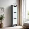 Novo armário de sapatos flip-door de três e quatro camadas ultrafino para uso doméstico, armazenamento estreito atrás da porta, simples, prático e esteticamente agradável para a entrada