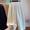 Pantalones de pana súper bonitos para mujer, invierno, con terciopelo, engrosados, nuevo estilo 2025, pantalones anchos holgados, pantalones de pierna recta, pantalones tobilleros