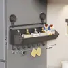 Prateleira de Armazenamento para Geladeira Prateleira de Cozinha Montada na Parede Cesta Suspensa Borda Lateral Ventosa Magnética Sem Furar Prateleira de Armazenamento Multicamadas
