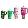Taza de Agua Navideña 14 oz Taza de Coche para Niños Termo de Acero Inoxidable 304 de Aspecto Elegante Taza de Agua de Gran Capacidad Taza Linda