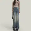 Jeans Bootcut de Cintura Alta Americanos para Mujer 2025 Primavera y Verano Nuevos Ajustados Retro Desgastados Forma de Herradura Pantalones Acampanados