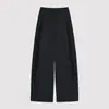 Calça Pantalona Plissada Lateral Tendência para Mulheres Outono 2025 Novo Cintura Alta Calça Sanfonada Moda Casual Solta Reta