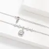 Lámpara Colgante Cuadrada Brillante de Moissanita Cubo de Azúcar Europea y Americana Lujo de Alta Gama Nicho Exquisito Collar para Clavícula Temperamento Versátil