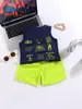 Verano 2025 Nuevo Estilo Niños Estilo Coreano Popular Doble Cara Impreso Niños Casual Deportivo Holgado Sin Mangas Chaleco Traje
