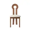 Silla de comedor vintage de madera maciza estilo francés, silla con respaldo de diseño de mediados de siglo, silla de tocador de dormitorio estilo wabi-sabi, silla clave