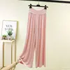 Calça de Moletom de Cintura Alta, Modelagem Solta e Afunilada, Perna Larga, para Primavera e Verão, com Cordão, Tamanho Grande, Casual, Versátil, Calça Esportiva