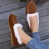 Sapatos Casuais de Algodão com Salto Baixo de Camurça de Tamanho Grande para Mulheres, Novos para o Inverno, Moda Europeia e Americana, Sapatos Quentes para Mulheres