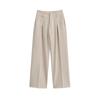 Pantalones rectos adelgazantes de cintura alta para mujer, pantalones de otoño versátiles, sueltos, informales, plisados, de color sólido, para fregar y viajar