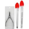 Tijeras de acero inoxidable para manicura, quitamanchas, juego de tres tenedores para piel muerta.