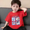 Camiseta Casual y Versátil con Estilo de Manga Corta para Niño Pequeño, Camiseta de Manga Corta para Niño, Ropa de Verano, Top Transpirable Estampado de Algodón Puro