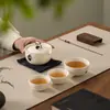 Set de Té de Viaje Panda Taza Rápida Portátil Una Tetera Tres Tazas Tetera Personal para Exteriores Caja de Regalo