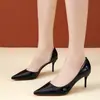 Tacones Altos Sexy Resistentes al Desgaste Punta Fina Baja 2026 Verano Otoño Nuevos Zapatos para Mujer Tallas Grandes Corte Lateral Pies Anchos y Gruesos Zapatos de Salón Uso Exterior