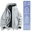 Chaqueta Softshell Luotuo Outdoor 3 en 1 para Mujer, Cortavientos Impermeable, Conjunto de Dos Piezas con Forro Polar para Senderismo y Montañismo, para Hombre