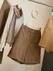 Calça midi de camurça retrô para mulheres, novo estilo outono de 2026, cintura alta, cobre o quadril, perna reta larga, calça boot casual versátil
