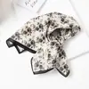 Lenço Xadrez com Bolinhas Vintage de Alta Qualidade Lenço Decorativo para Cabeça Lenço de Seda Novo Estilo Primavera e Verão