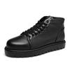 Suministro directo de fábrica botas de trabajo botas cortas para hombre zapatos de invierno con forro de polar zapatos de caña alta coreanos botas estilo británico Martin lote
