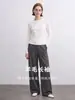 Mezcla de lana de lujo ligero, capa base simple y versátil para el trabajo, top liso de color sólido casual para usar en capas o solo